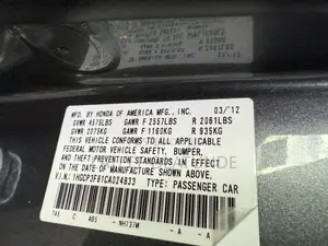 Honda Accord Sedan EX-L V-6 2012 Gray