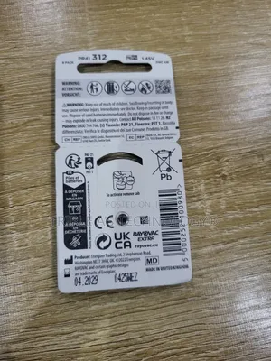 Size 312 Hearing Aid Battery