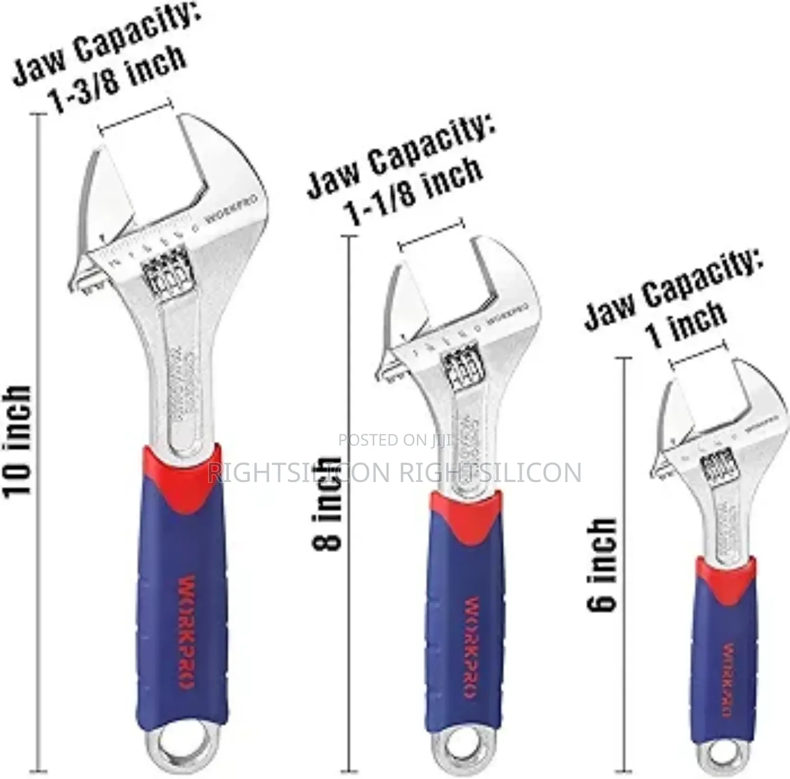 Usa Workpro 3-piece Adjustable Wrench Set