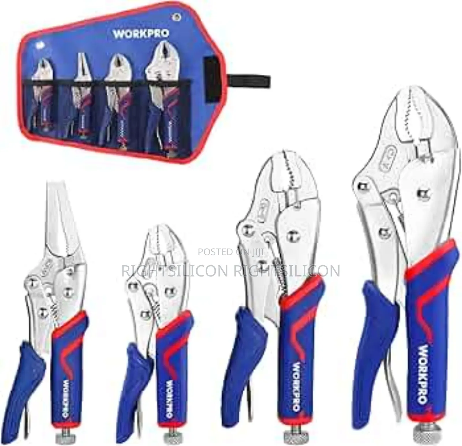 Usa Workpro 4-piece Locking Pliers Set With Comfortable Grip