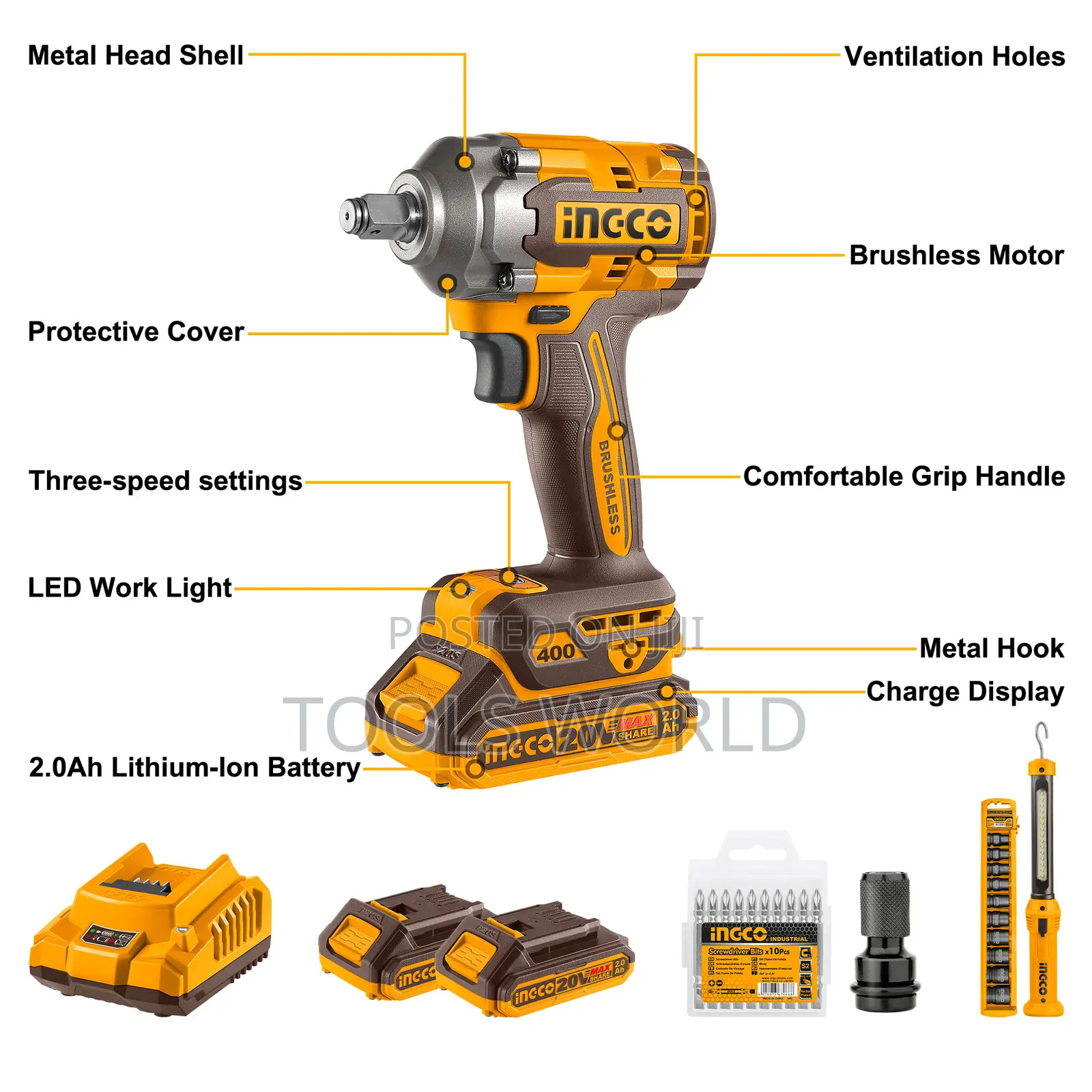 Ingco 20v Cordless 2 PCS Combo Kit