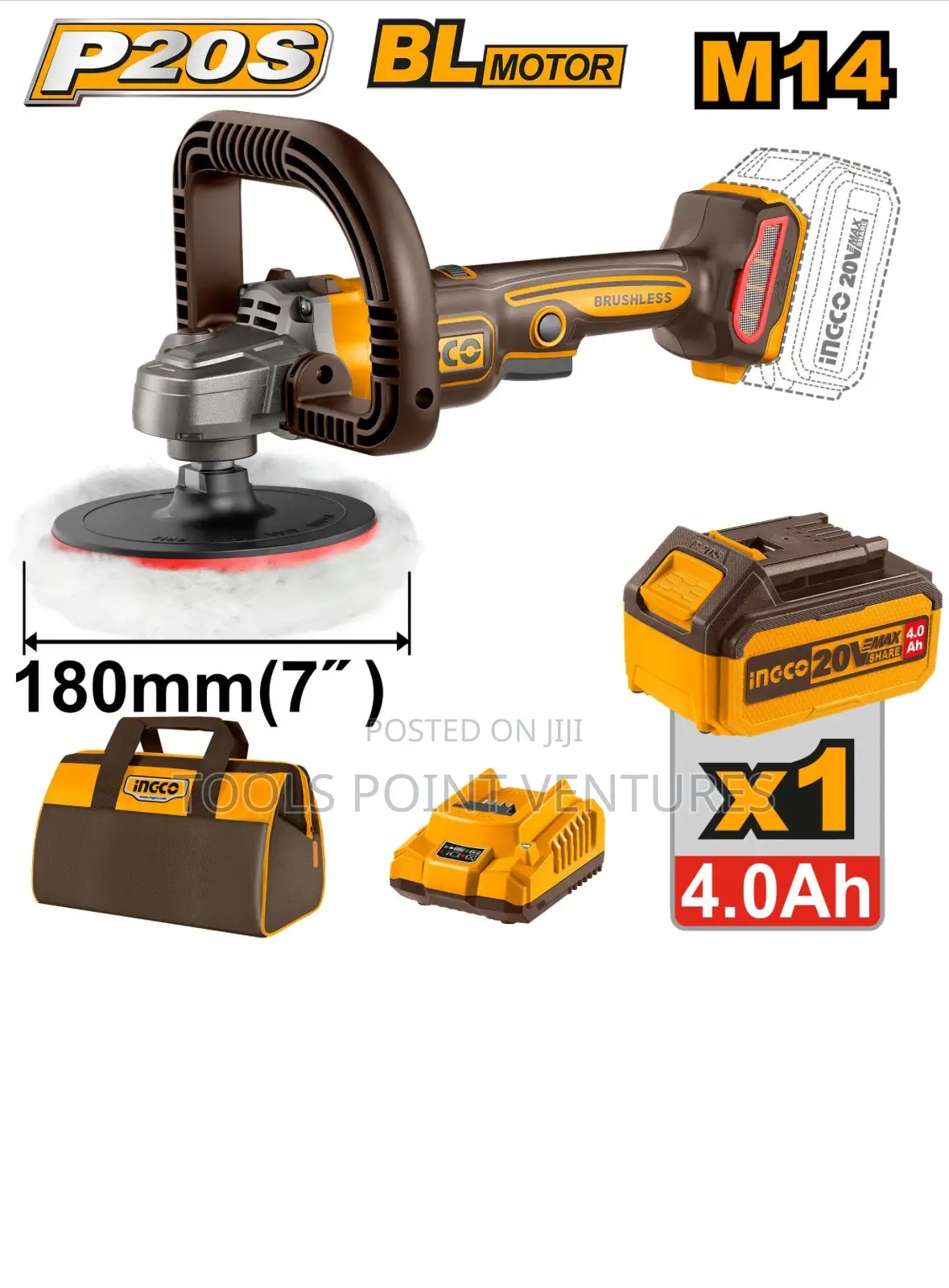 Ingco 20v Cordless Angle Polisher