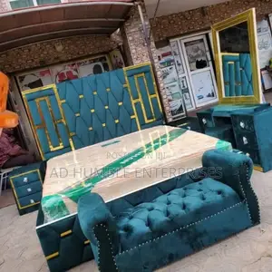High Quality Padded Bedframe Full Set With Matress