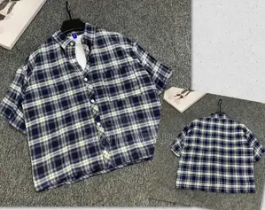 Wool Checkers Crop Shirt