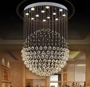 Led Round Chandelier Crystal Lighting