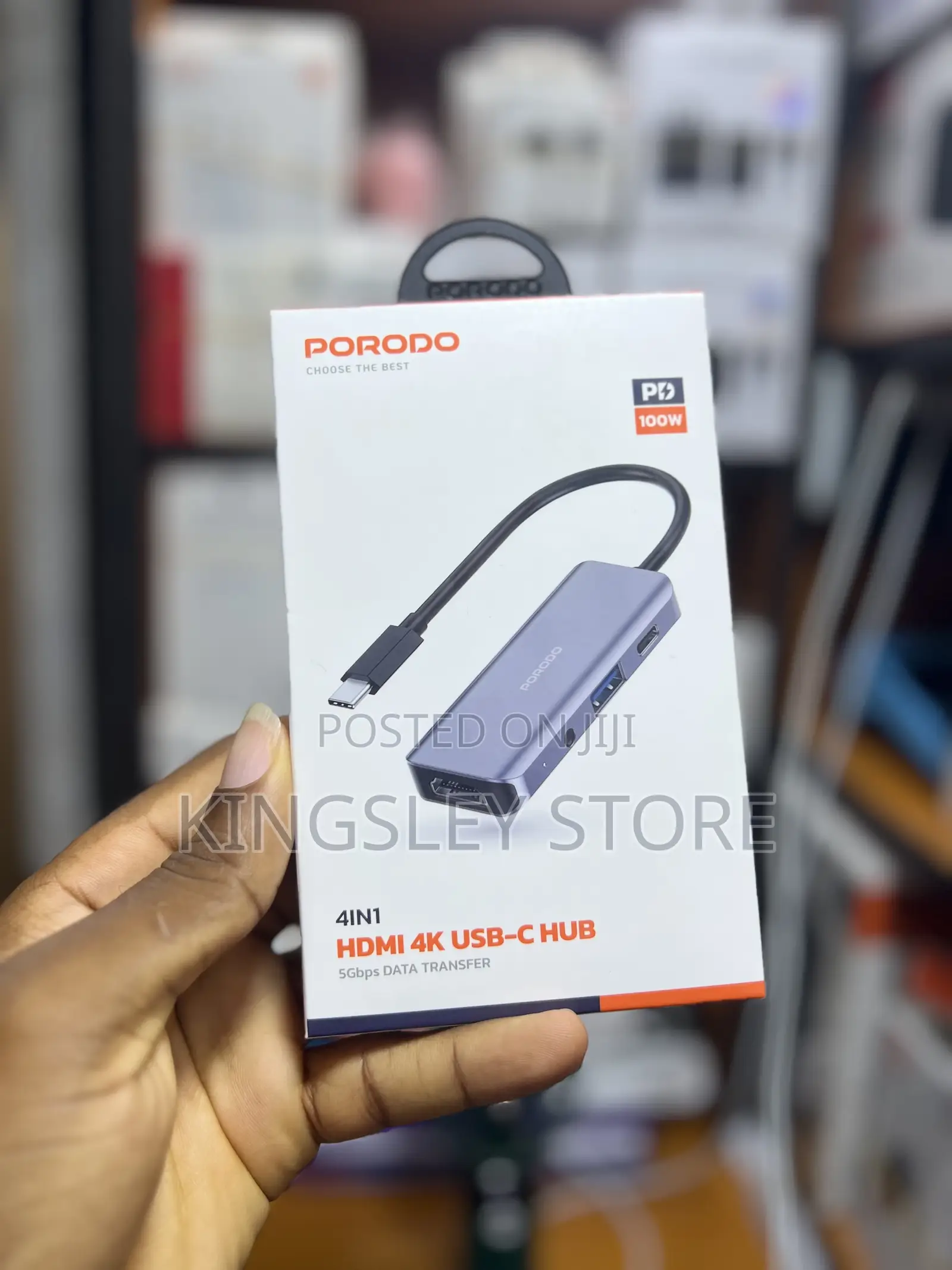 Porodo 4in1 Hdmi Usb-C Hub 5gbps Data Transfer
