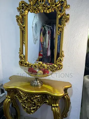 Gold Mirror Console - Luxury