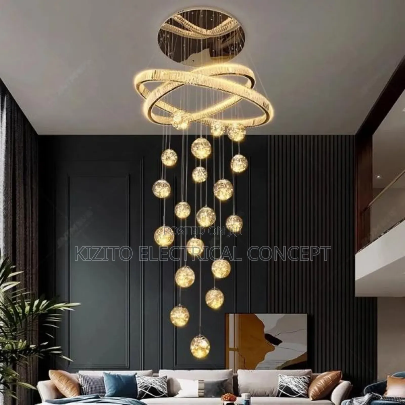 Void Palour Crystal Led Chandelier (1000mm)