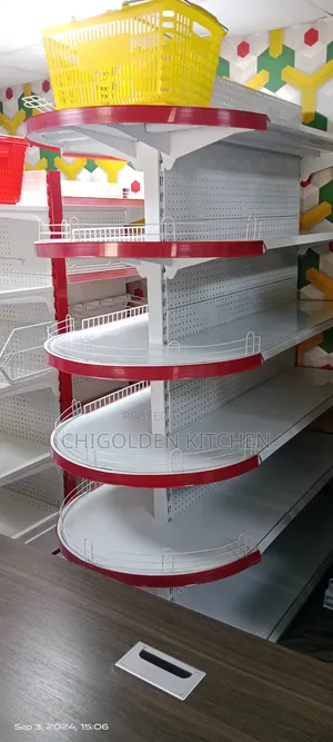Double Supermarket Shelve Round End