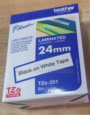 Brother Tze-Se5 Labelling Tape Cassette- Black on White 24mm