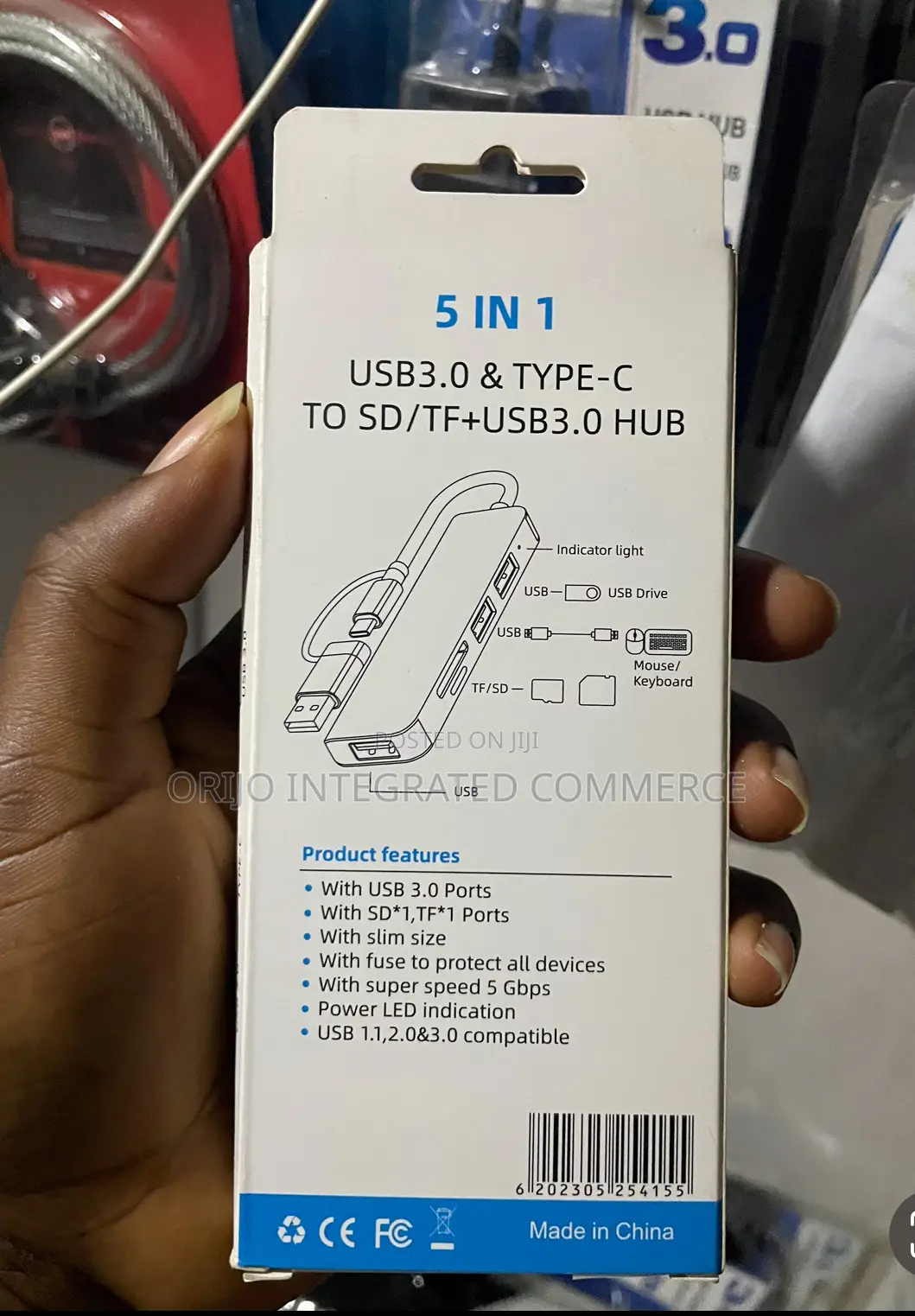 5 in 1 Usb3.0 Type-C to Sd/Tf+Usb3.0 Hub