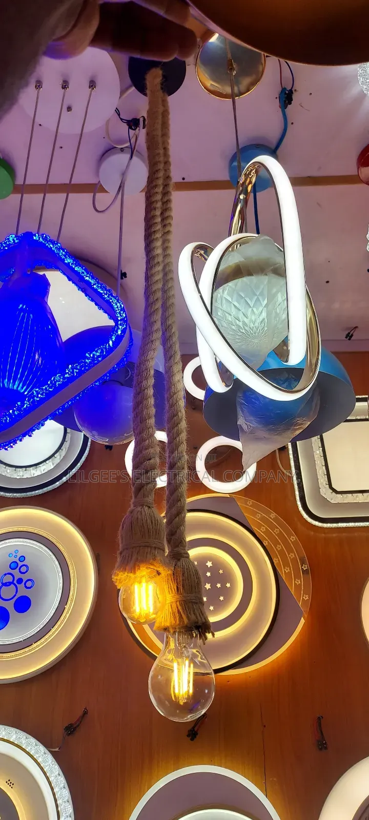 Vintage Thread Rope Design Pendant Drop Light