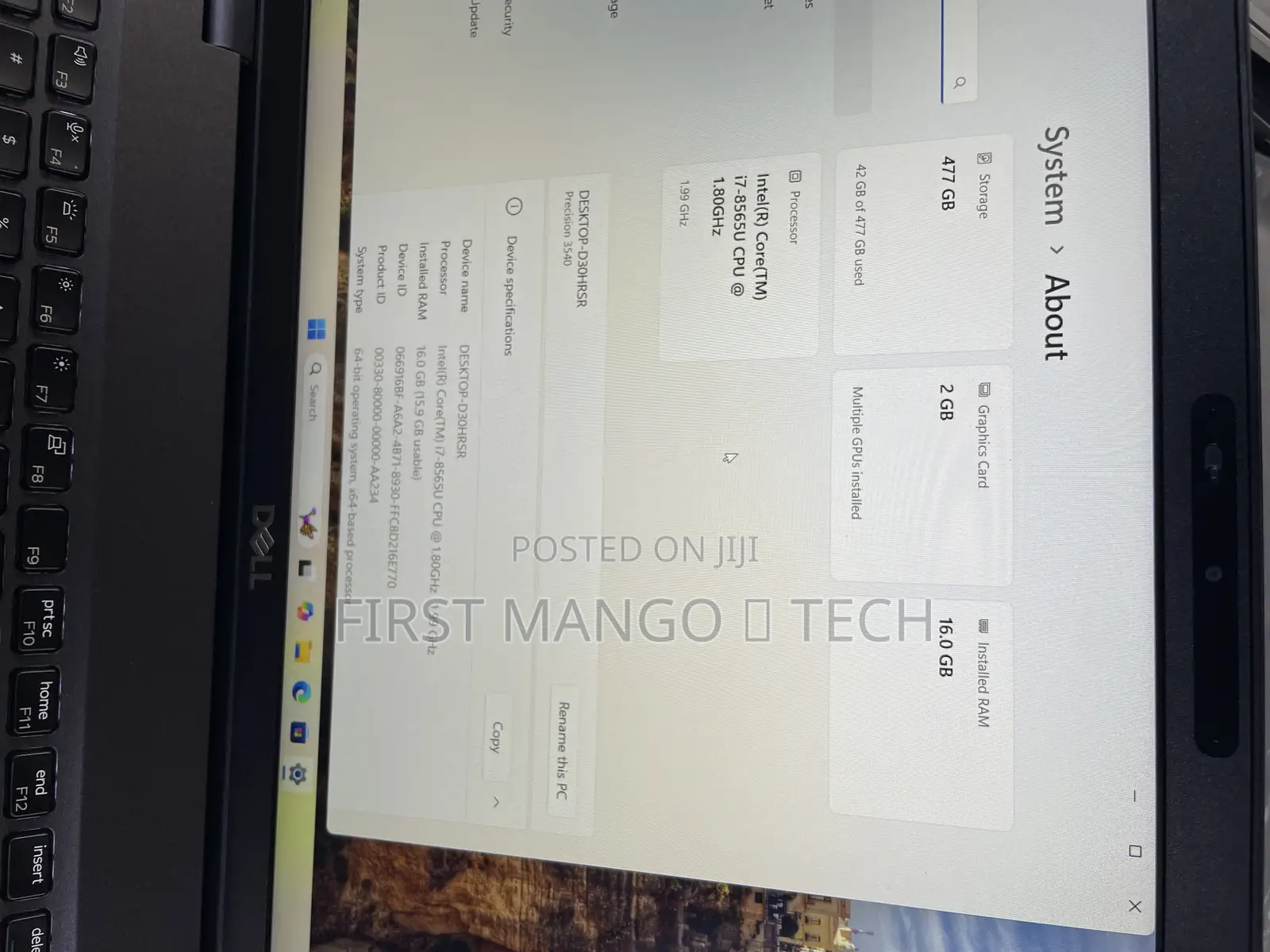 Laptop Dell Precision 3541 16GB Intel Core i7 SSD 512GB