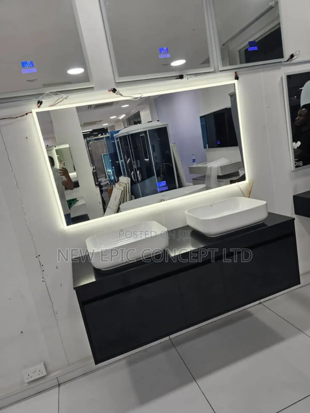 Double Black Cabinet With Bluetooth