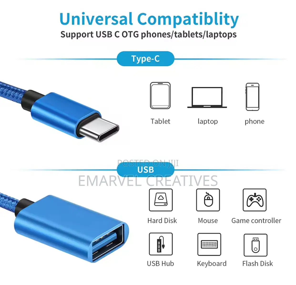 Otg Type C Cable Adapter Usb to Type C Adapter Connector