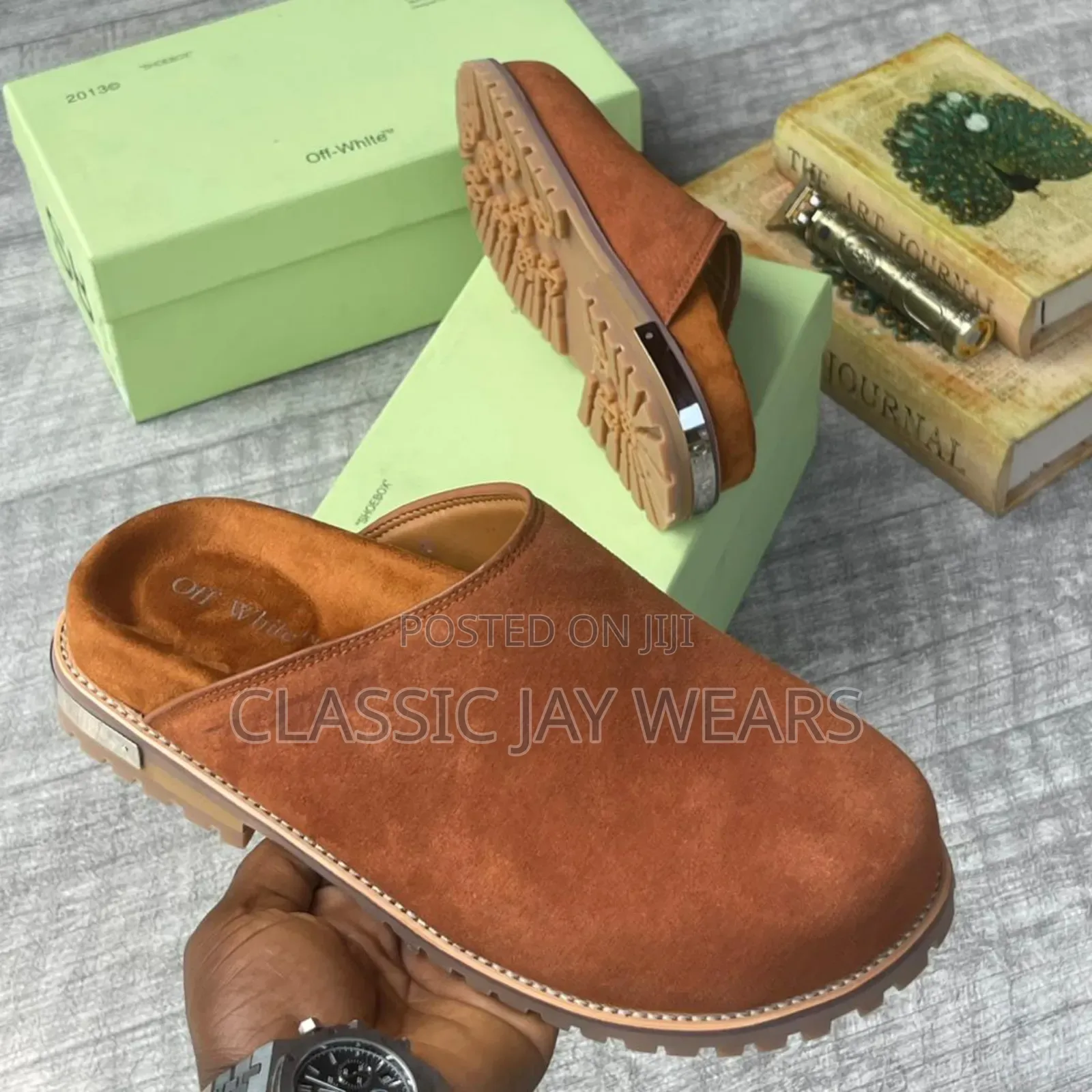 Off White Suede Half Shoe Available