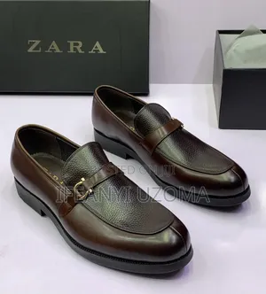 Zara Classic Leather Brown and Black Shoe