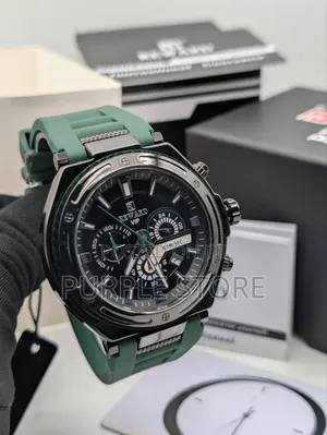 Rewardvip Rubber Chronograph Wristwatch Solid Quality 