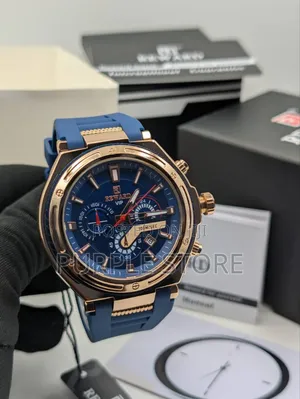 Rewardvip Rubber Chronograph Wristwatch Solid Quality 