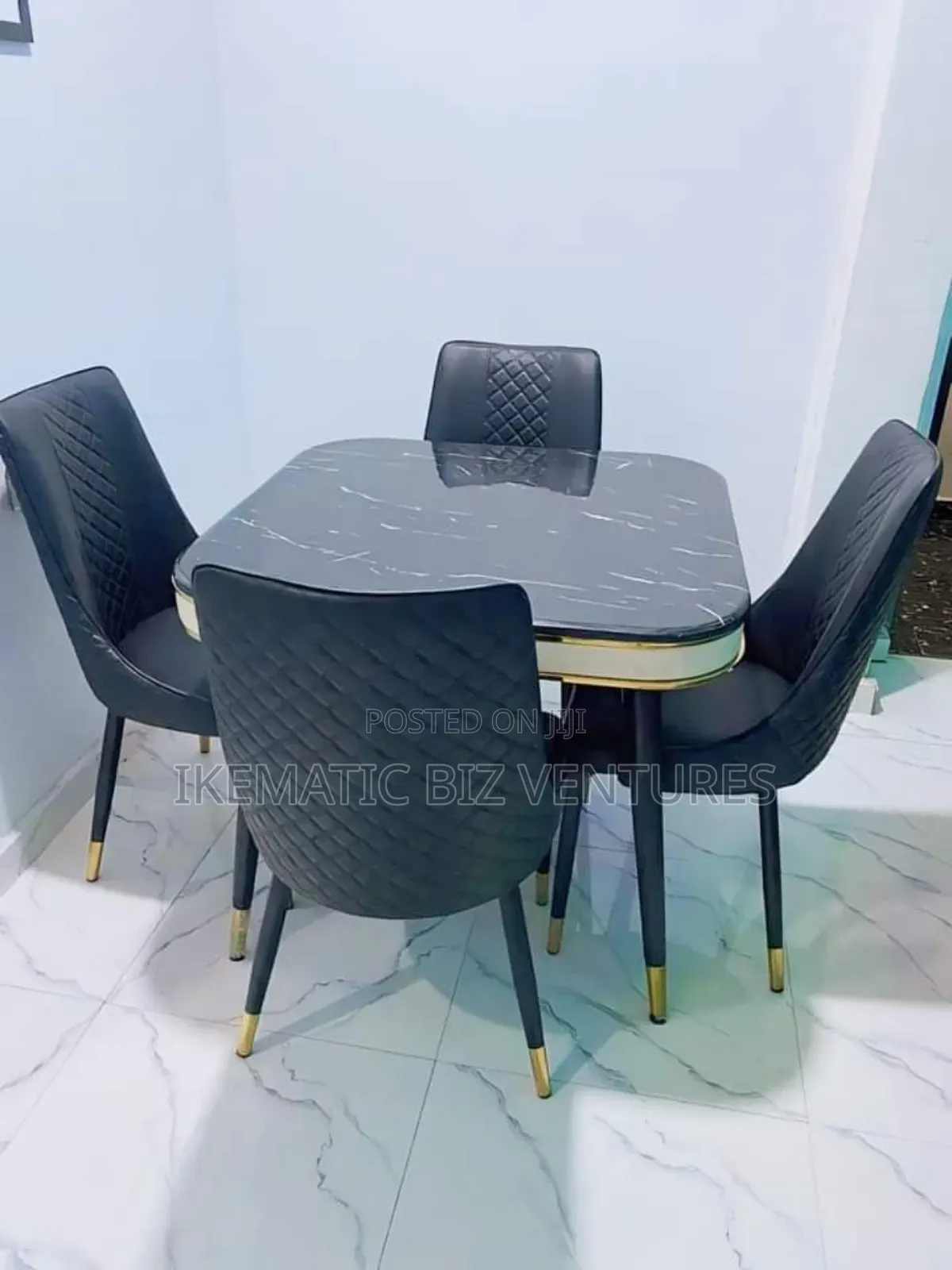 Unique Marble Dinning Table With 4 Chairs