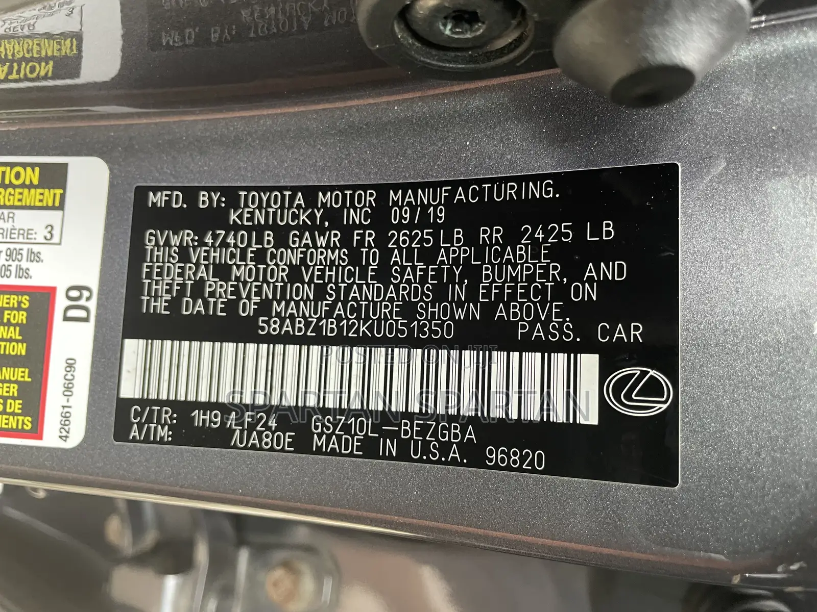 Lexus ES 2020 Gray