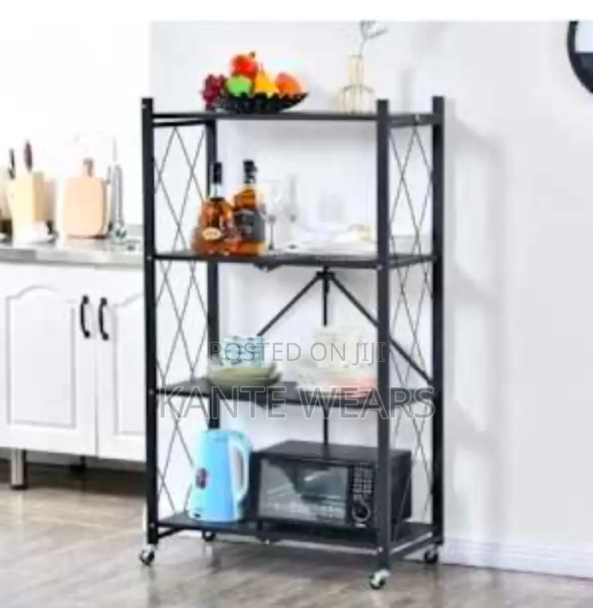 4 Layer Aluminium Steel Foldable Shelf Rack