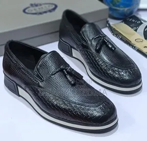 Photo - Italian Leather Black Loafers Shoe