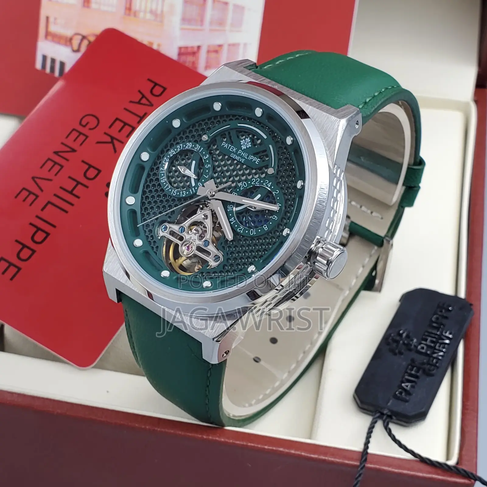 Patek Leather Automatic Watch