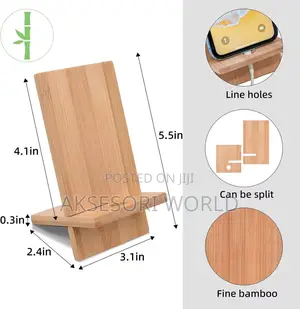 Collapsible Bamboo Phone Stand With Hole
