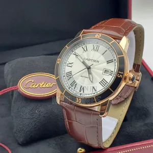 Photo - "Cartier Inspired Men's Automatic Watch - Brown Leather"