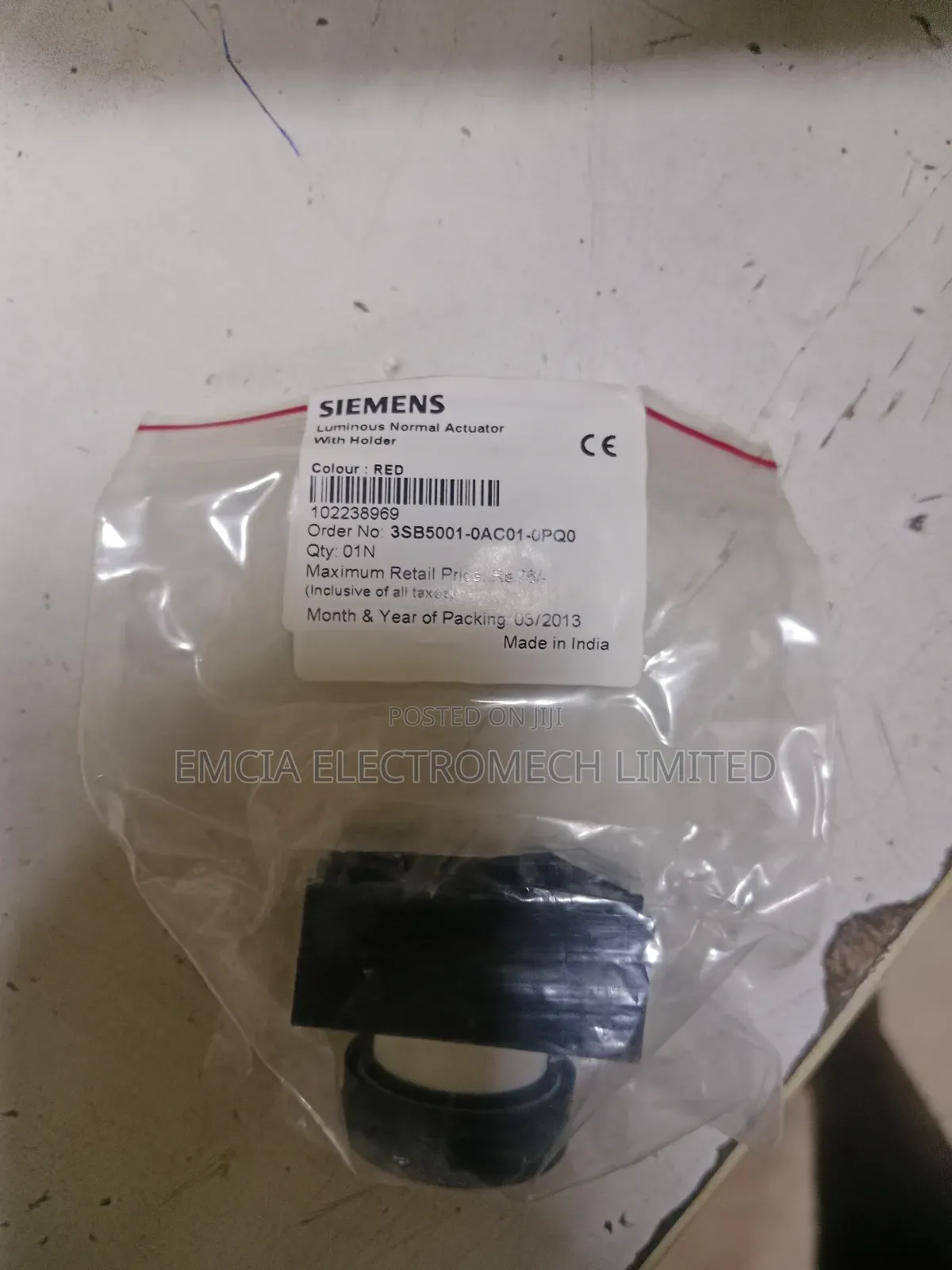 Siemens Illuminated Pushbutton, 22 Mm, Round, Plastic, Red,