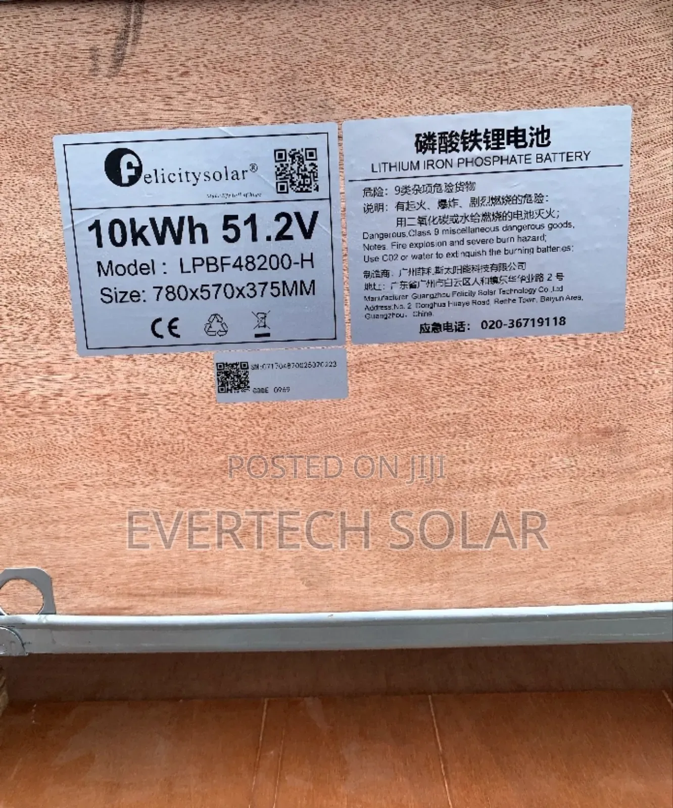 Felicity 10kwhs Lithium Battery  48v