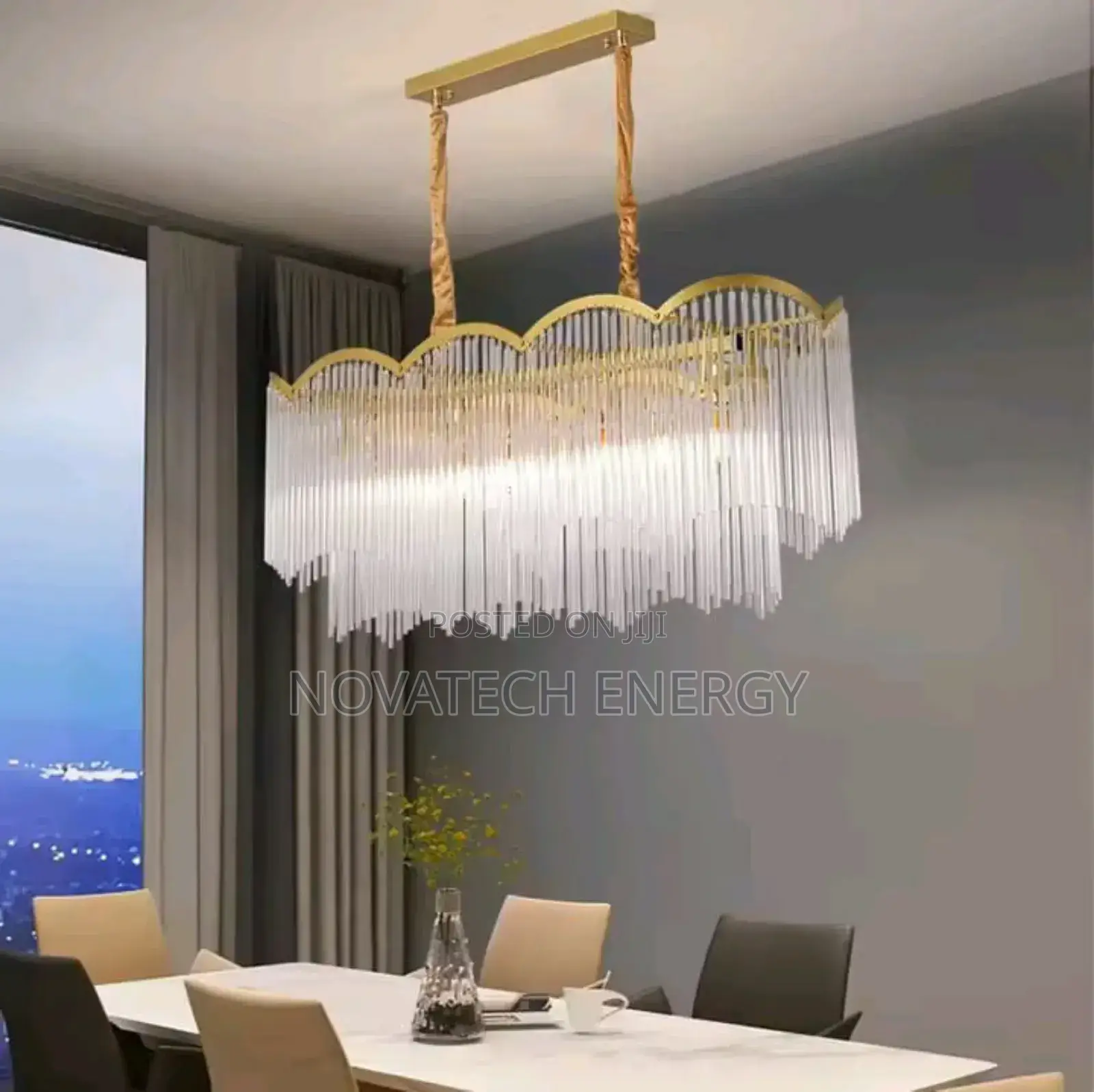 Wavy Oval Ice Crystal Chandelier Light