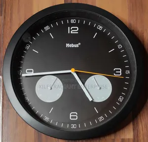 Mebus Quartz Wall Clock With Thermometer and Hygrometer.