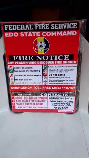 Edo State Fire Notice