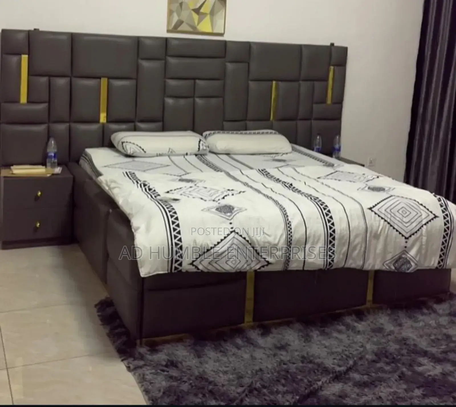 Padded Bedframe With Leather