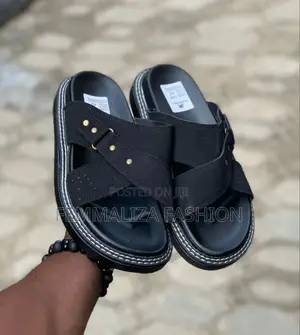 Men Suede Leather Slide