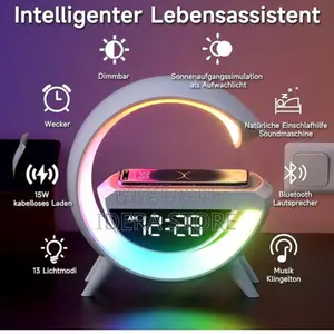 Photo - Led Wireless Charger Speaker With Alarm Clock