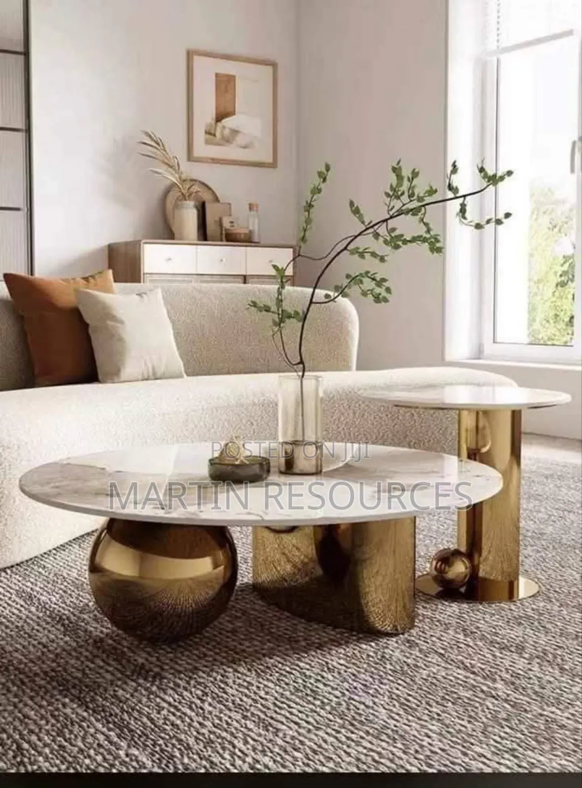 Oval Marble Centre Table.