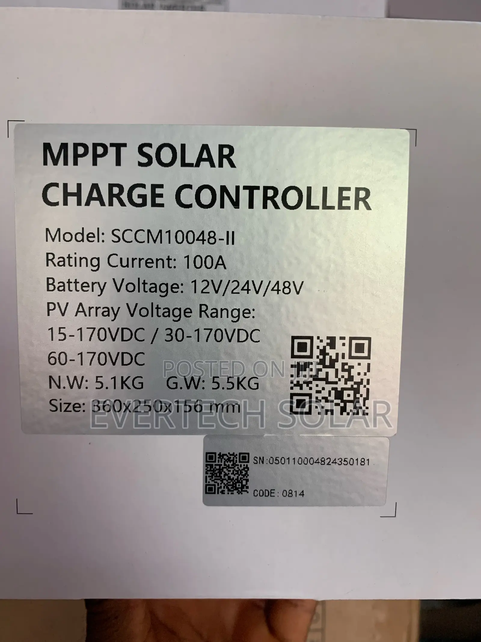 100 Ahms Felicity Mppt Charge Controller