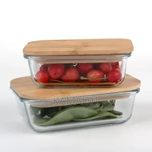 4pcs Lock Fresh Container With Bamboo Lid