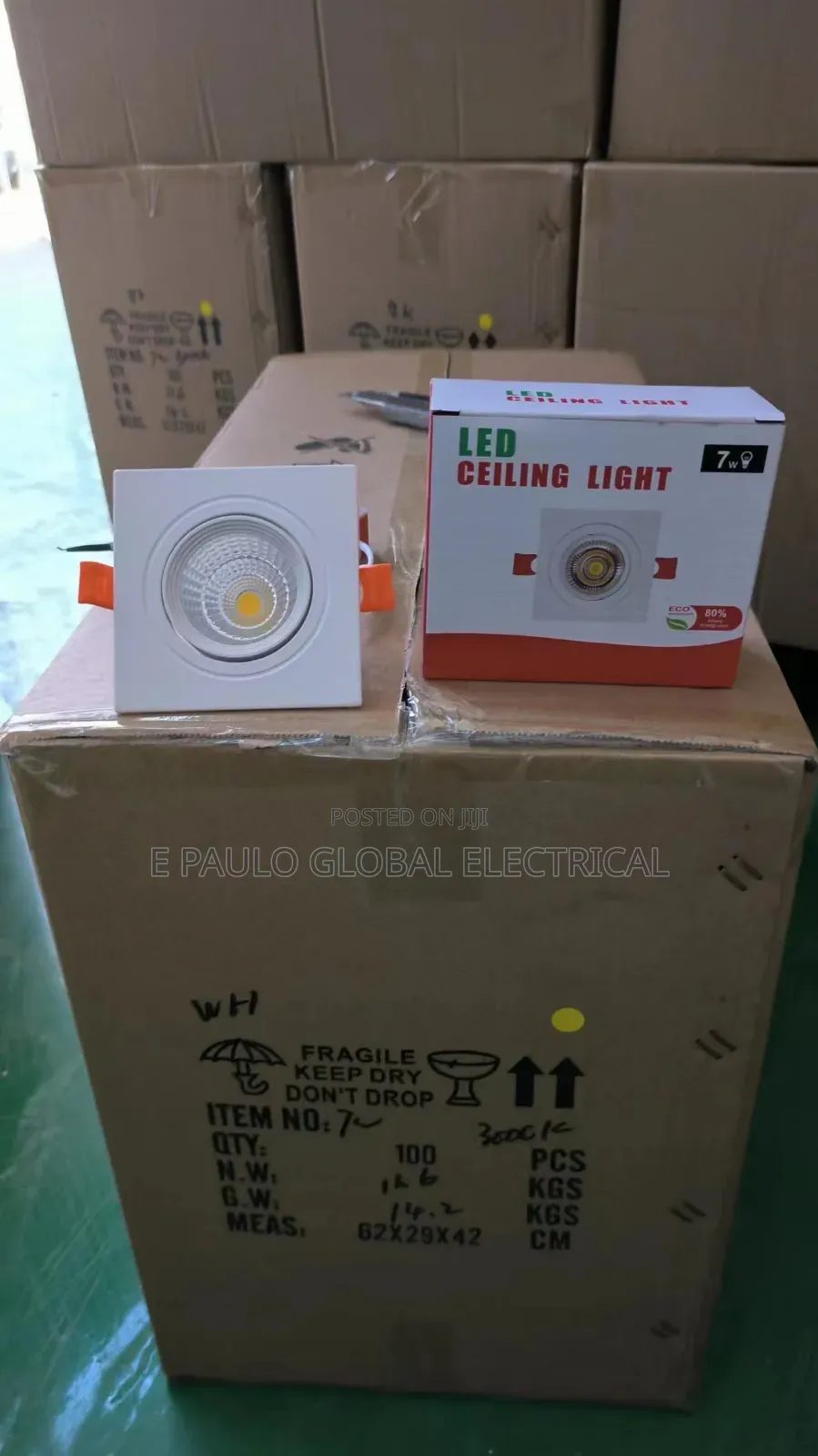 Glass Light Square Shape Warm White