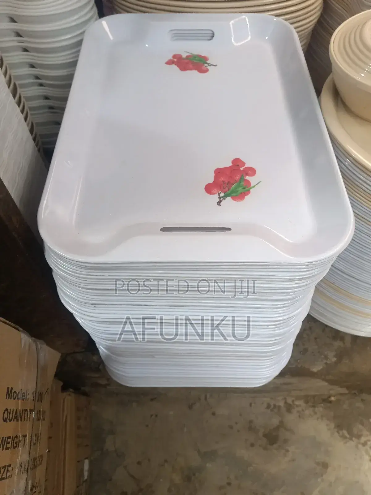 White Ceramic Tray 12pcs