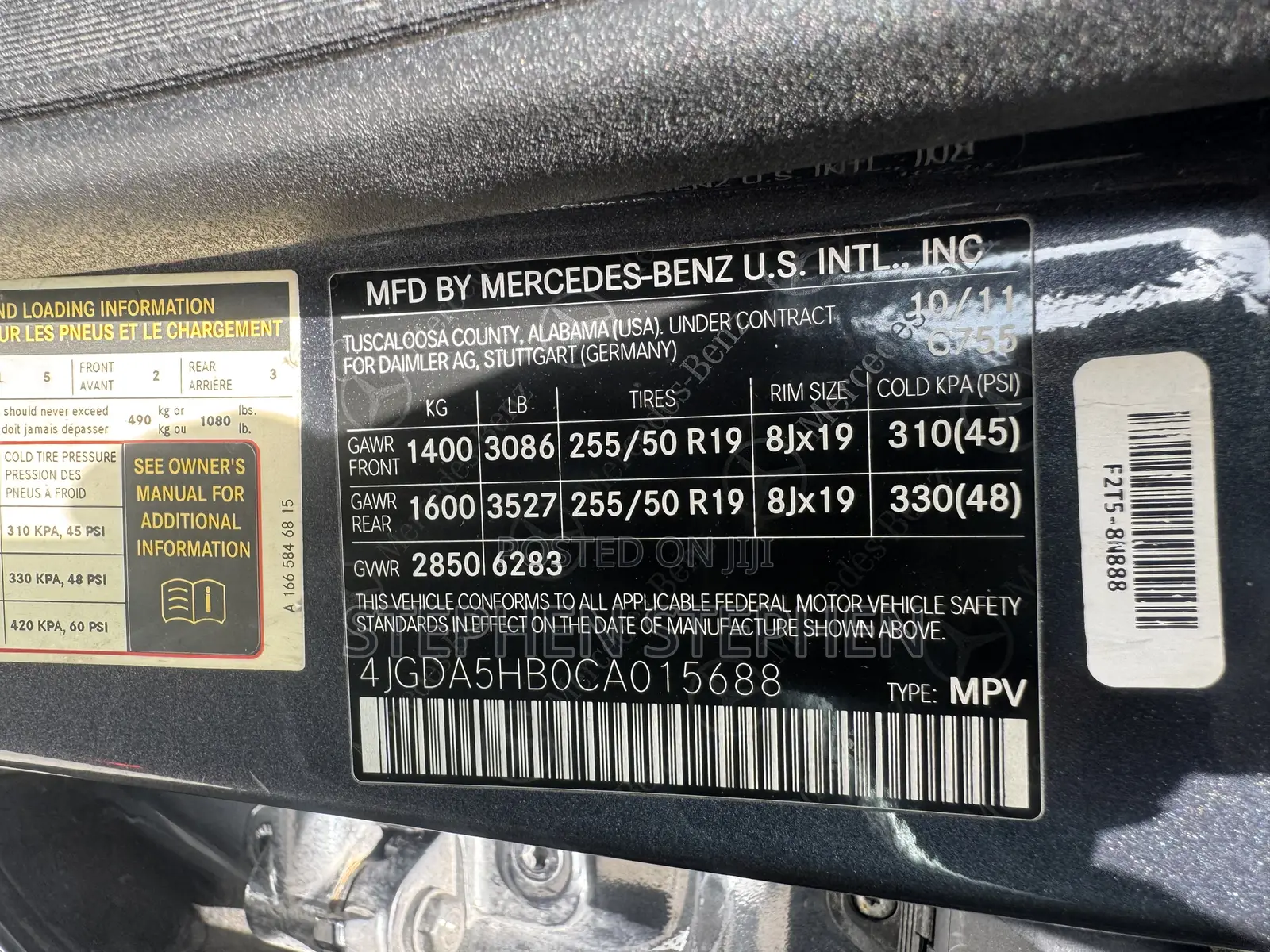 Mercedes-Benz M Class 2012 Black