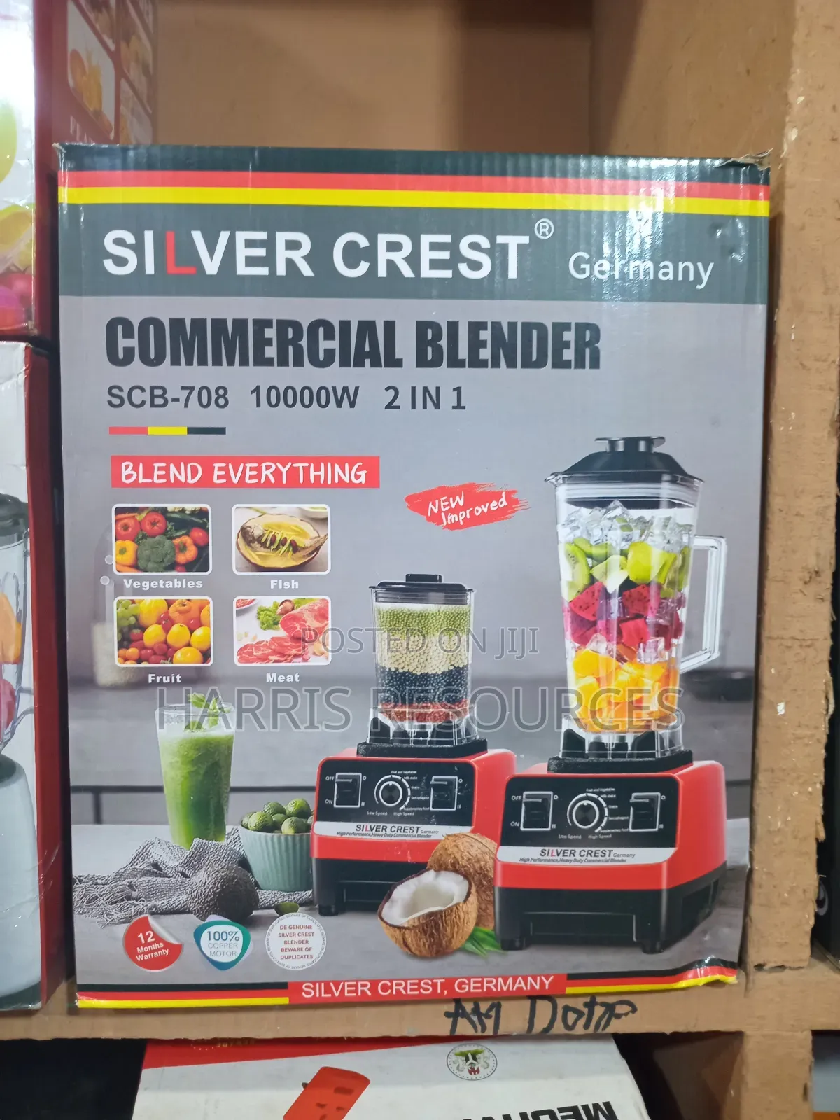 Silver Crest Commercial Grinder Blender-Double Cup