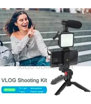 Video Making Kit With Tripod Microphone Rechargeable