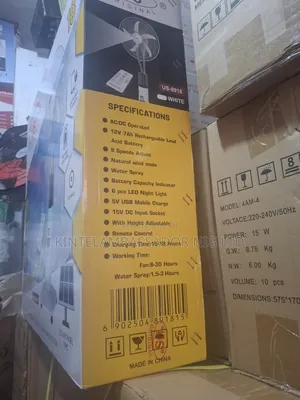 "Us" Rechargeable Mist Fan With Panel-- 18"