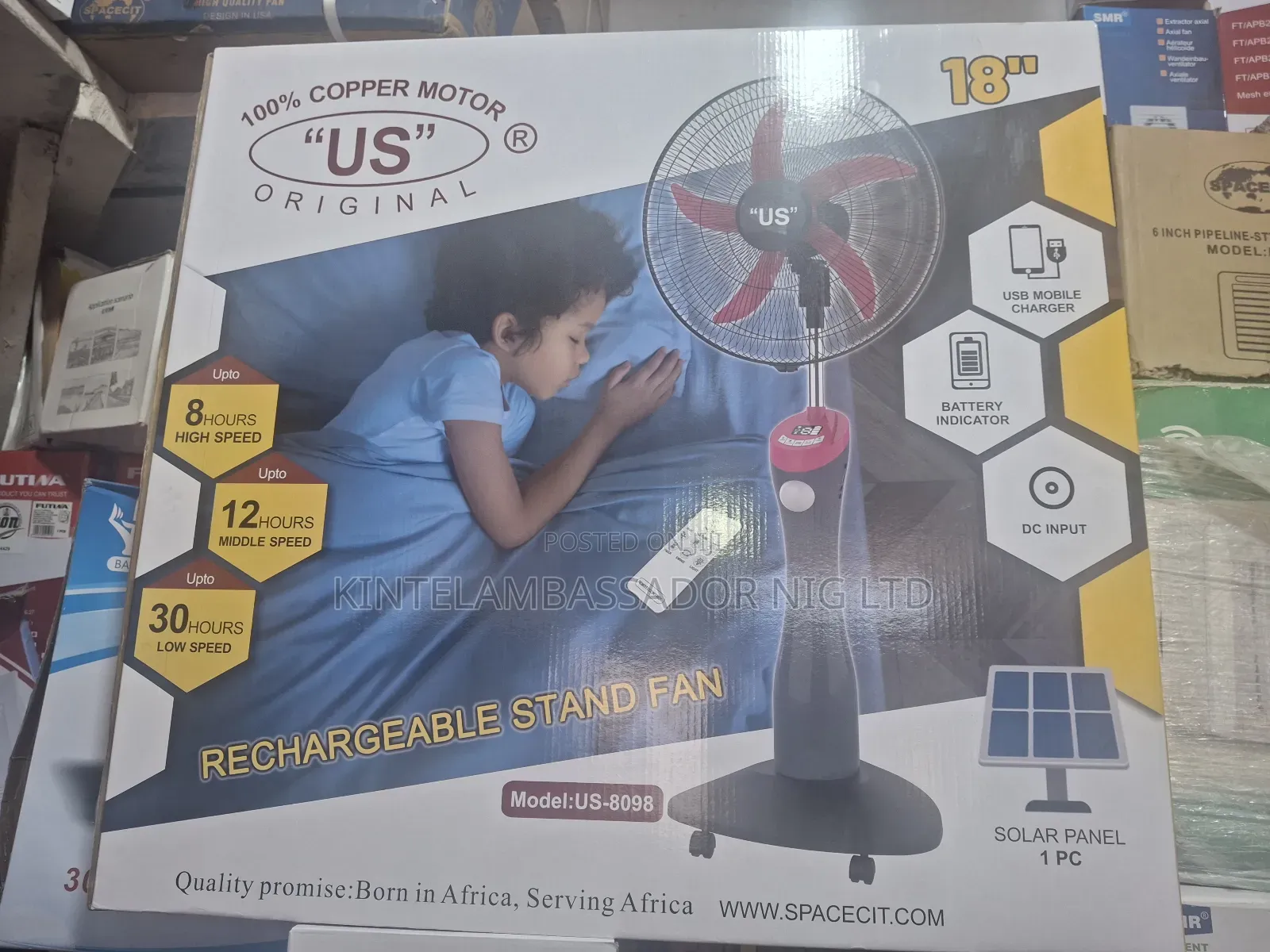 "Us Rechargeable Fan -- 18"