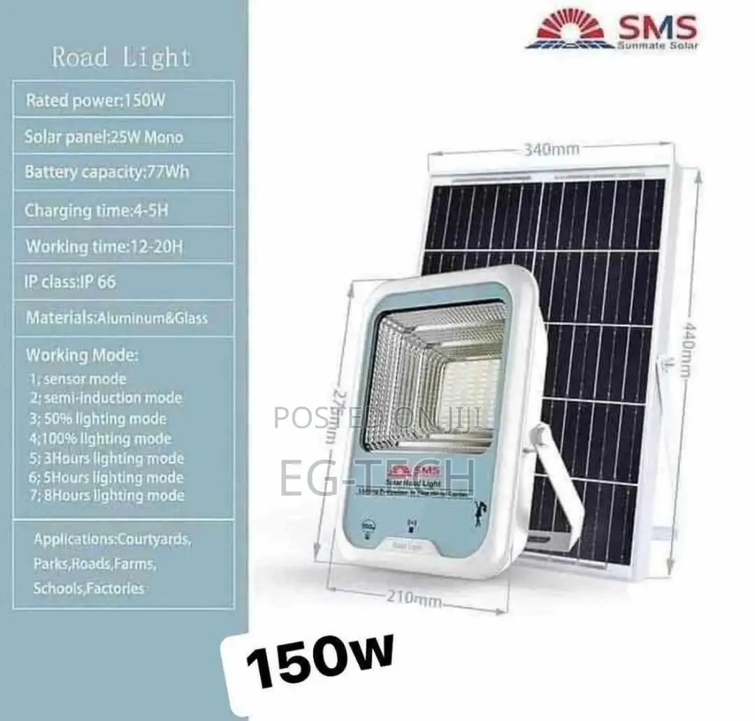 150w SMS Solar Flood Light (Payment on Delivery)