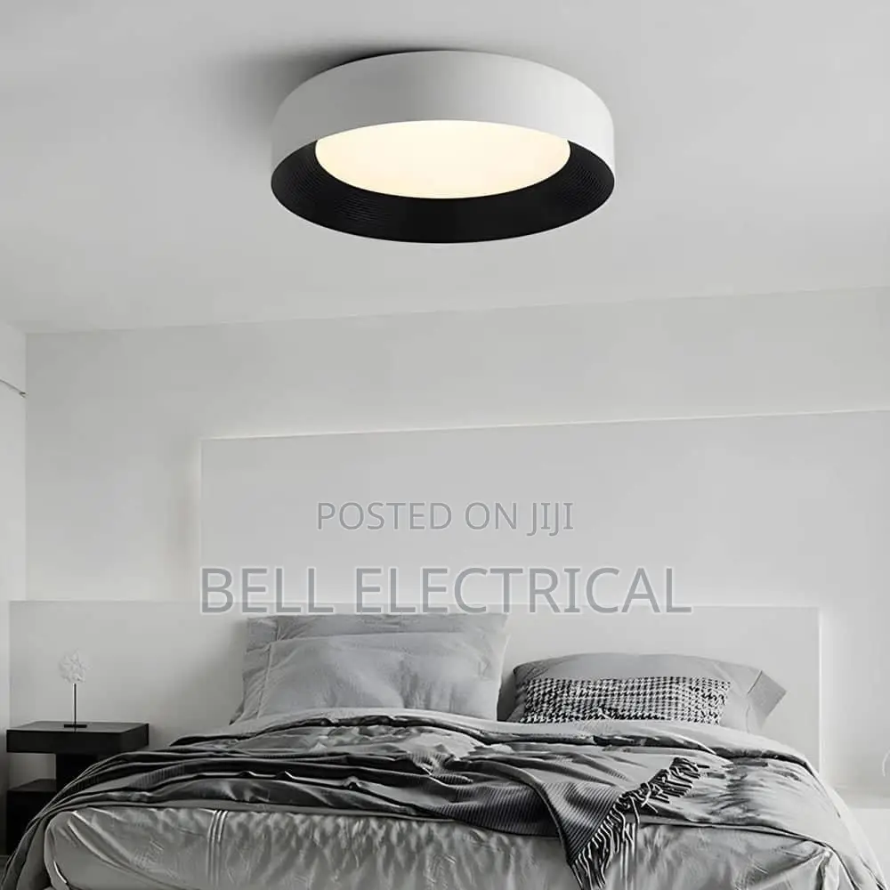 White + Black Minimalist Vortex Pattern Ceiling Light